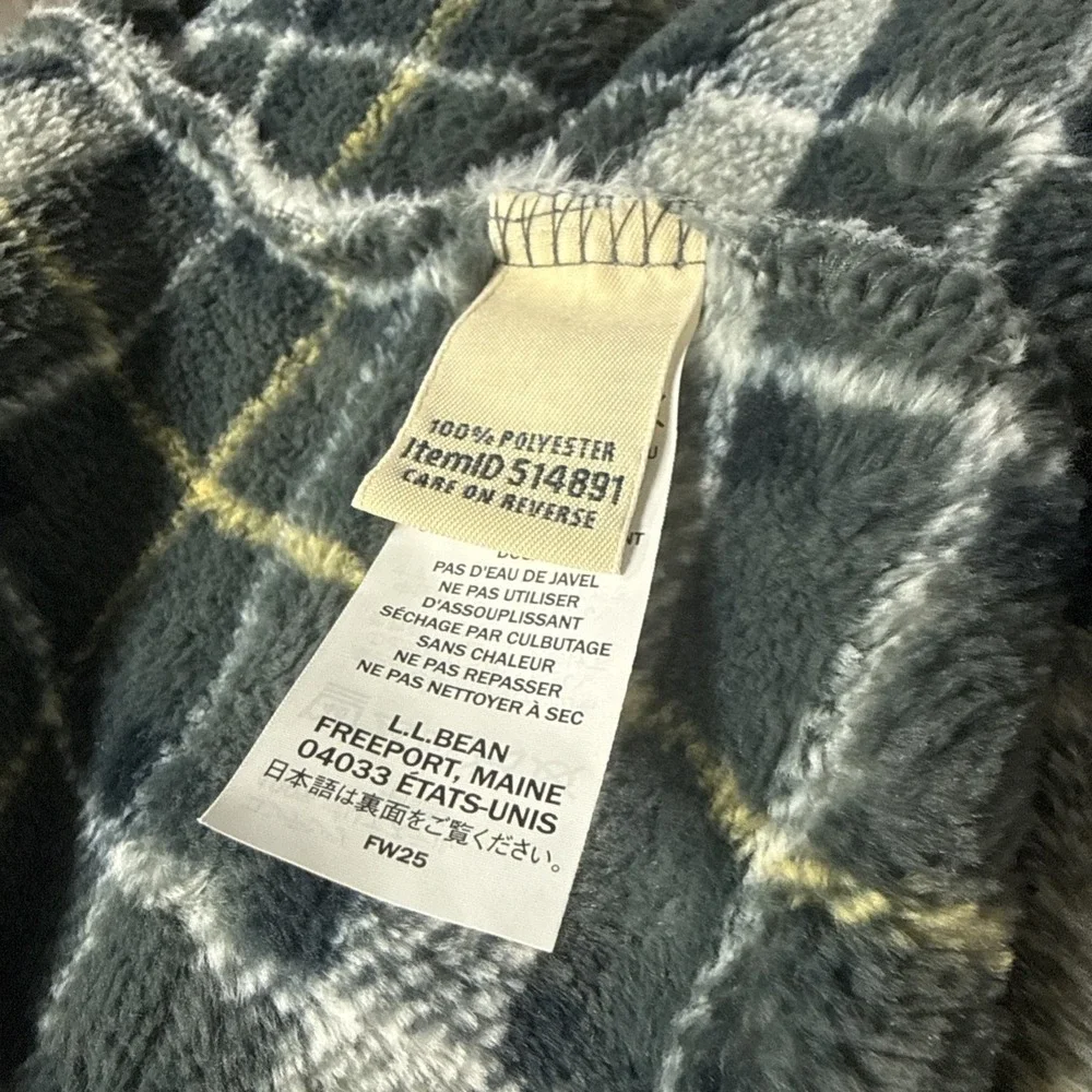 L.L. Bean Wicked Plush Luxury Robe Men's XXL Bean of Freeport Plaid $120 NWT